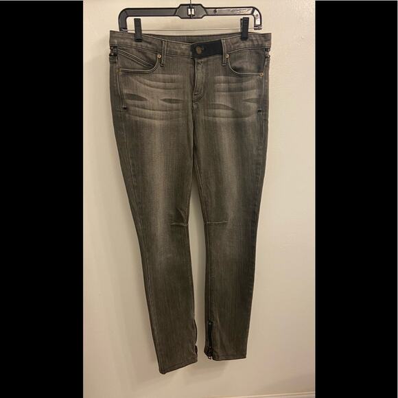 RtA Road to Awe Double Back Zip Jeans Perfect Grey Size 27 - Picture 2 of 11